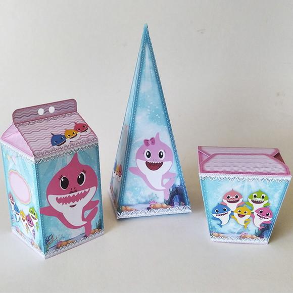 Kit Lembrancinhas Baby Shark - 30 Caixinhas.