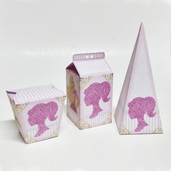 Kit Lembrancinhas Barbie Papelaria - 30 Caixinhas.
