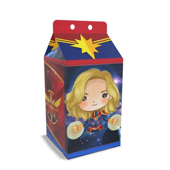 Kit Lembrancinhas Capitã Marvel - 20 Unidades Caixinhas Milk