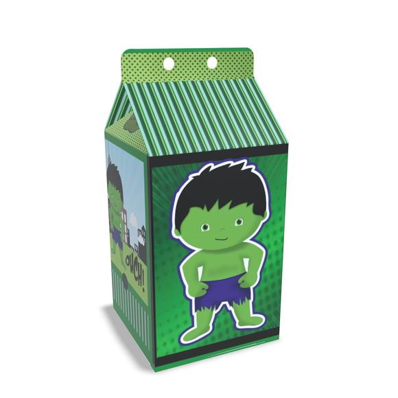 Kit Lembrancinhas Hulk Cute - 20 Unidades Caixinhas Milk
