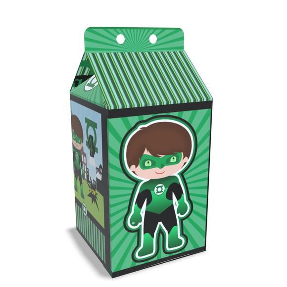 Kit Lembrancinhas Lanterna Verde 20 Unidades Caixinhas Milk