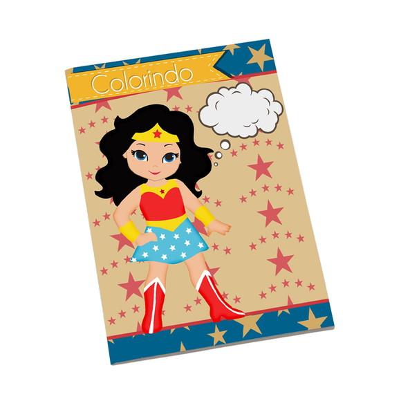 Revistinha para Colorir Tema Mulher Maravilha