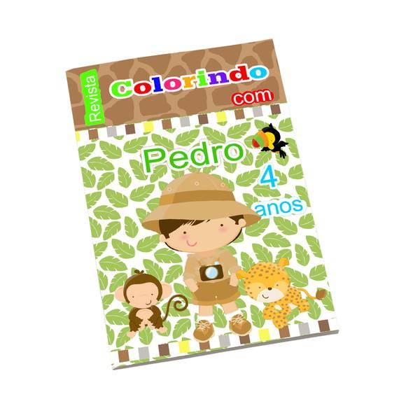 Revistinha para Colorir Tema Safari