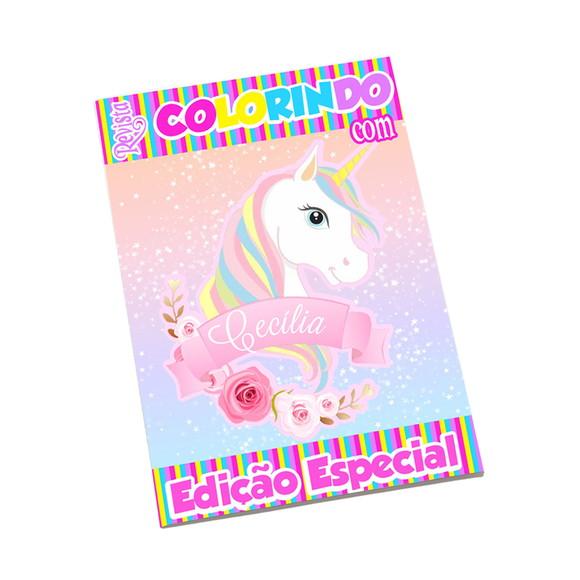 Revistinha para Colorir Tema Unicórnio