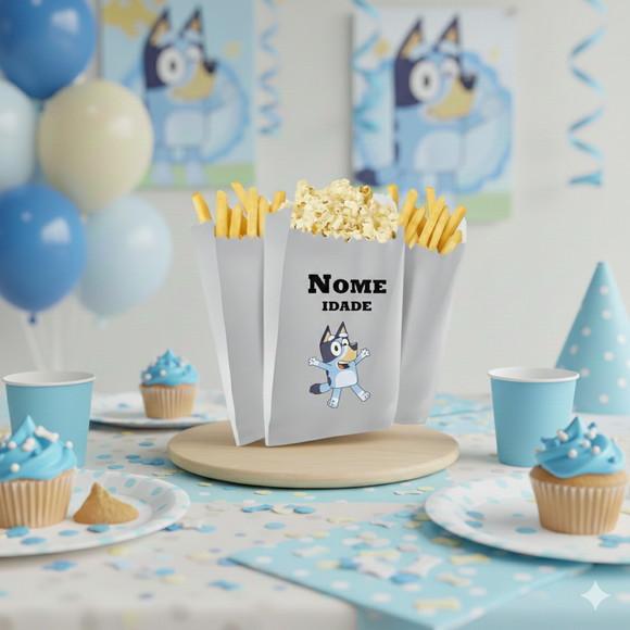 Saquinho de Pipoca Personalizado Tema Bluey