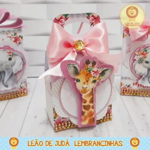Caixinha para festa tema safari menina