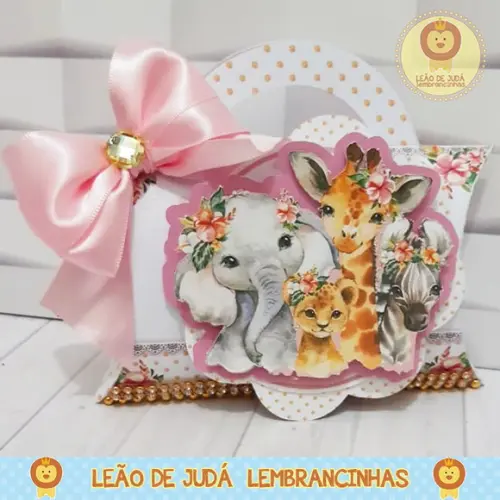 Caixinha para festa tema safari menina