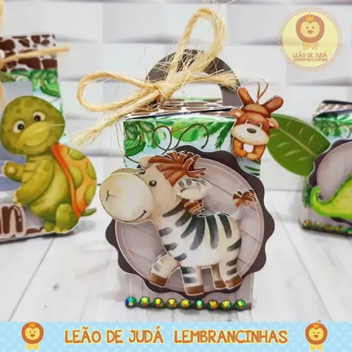 Caixinha para festa tema safari menino