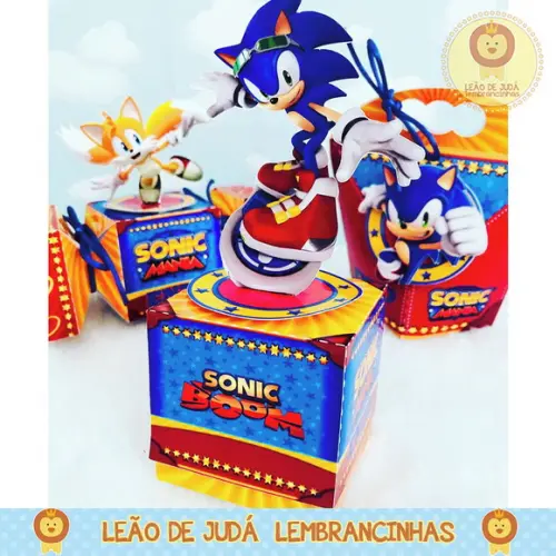 Caixinha para festa tema sonic