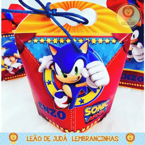 Caixinha para festa tema sonic