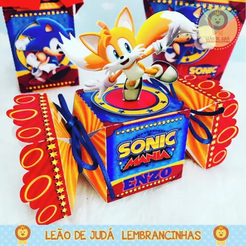Caixinha Para Festa Tema Sonic