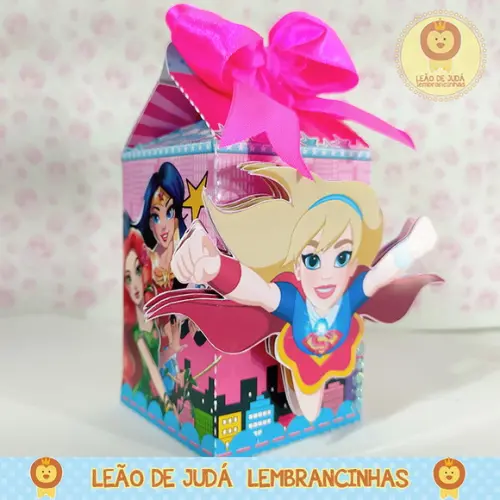 Caixinha para festa tema super girls