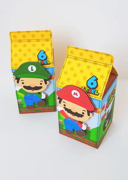 Caixinha para Festa Tema Super Mario
