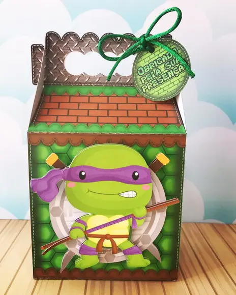 Caixinha Para Festa Tema Tartaruga Ninja