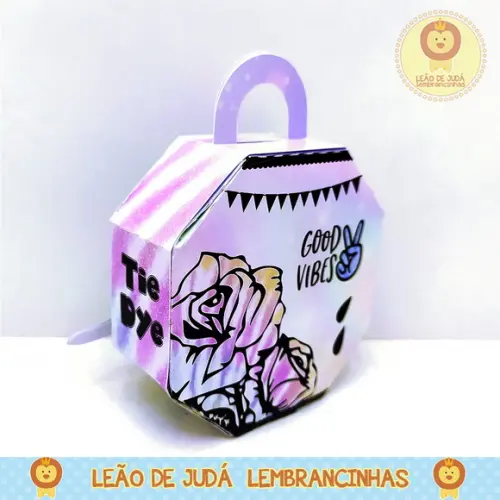 Caixinha para festa tema tie dye