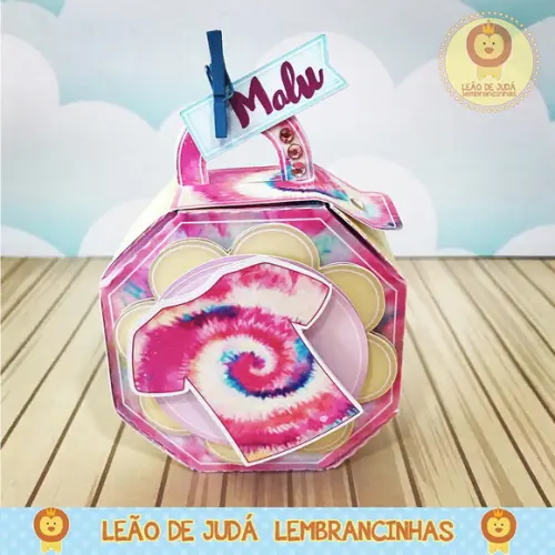 Caixinha para festa tema tie dye