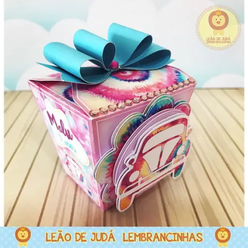 Caixinha para festa tema tie dye