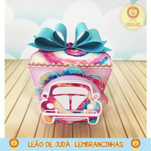 Caixinha para festa tema tie dye