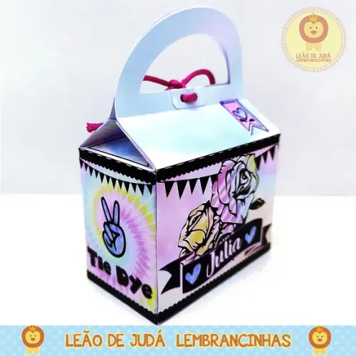 Caixinha para festa tema tie dye