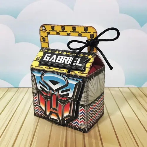 Caixinha para festa tema transformers