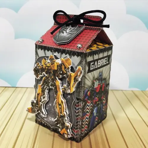 Caixinha para festa tema transformers