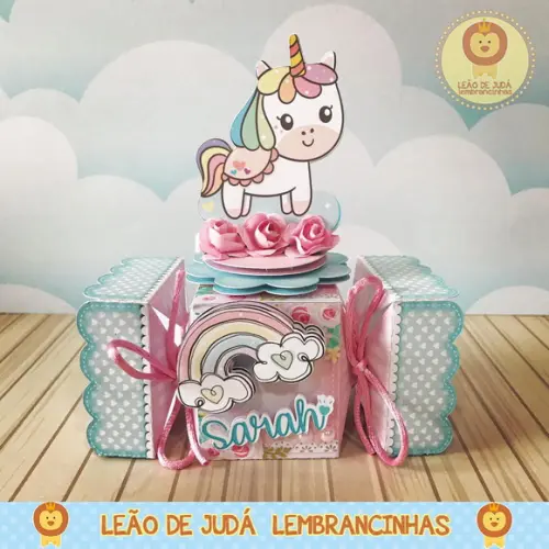 Caixinha para festa tema unicórnio