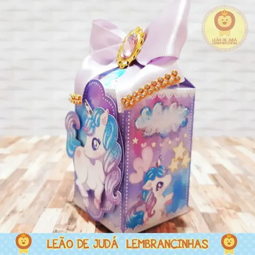 Caixinha para festa tema unicórnio