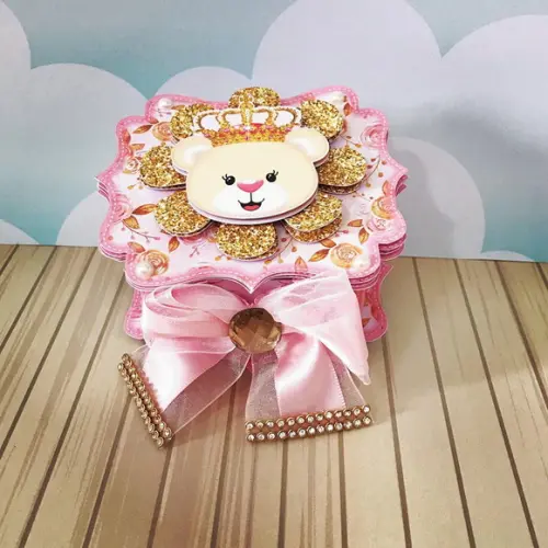 Caixinha para festa tema ursinha princesa