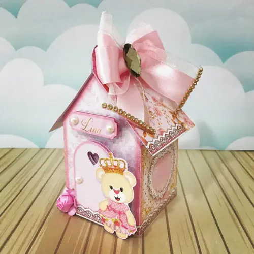 Caixinha para festa tema ursinha princesa