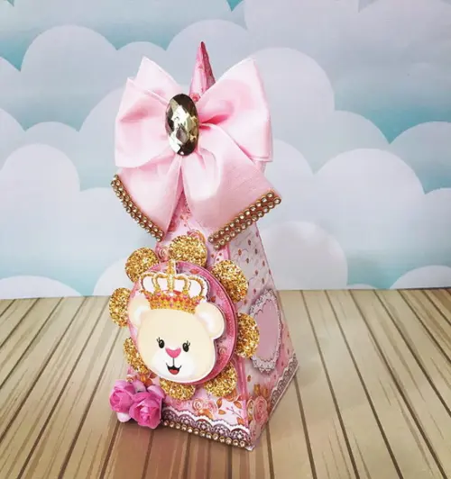Caixinha para festa tema ursinha princesa