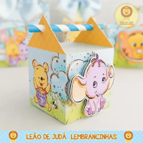 Caixinha para festa tema ursinho pooh