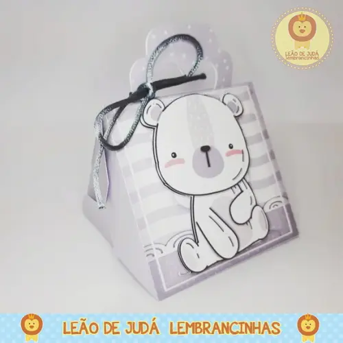 Caixinha para festa tema urso minimalista