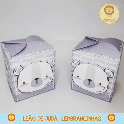 Caixinha para festa tema urso minimalista