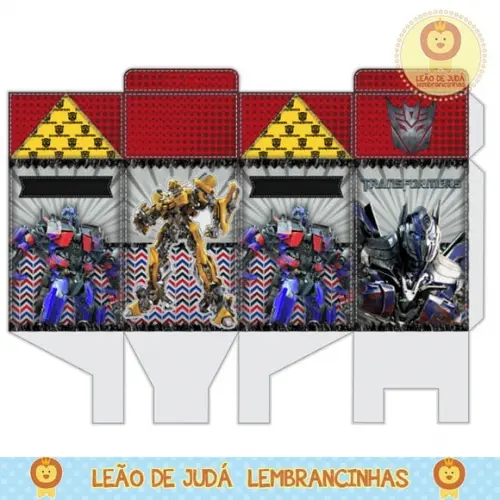 caixinha para festa transformers