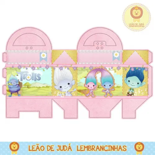 caixinha para festa trolls