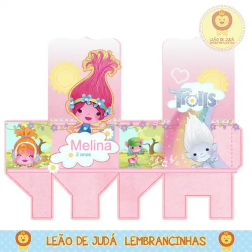 caixinha para festa trolls