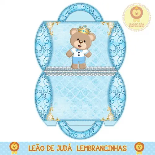caixinha para festa urso príncipe
