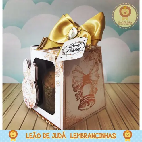 Caixinha para mini panetone natal