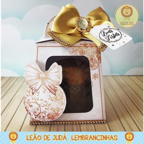 Caixinha para mini panetone natal