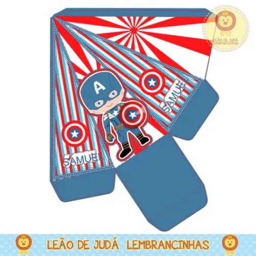 caixinha piramide capitão america