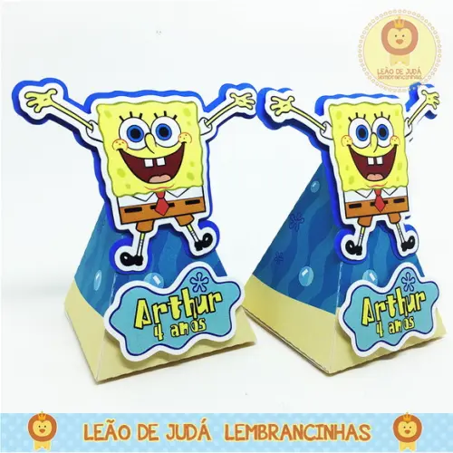 Caixinha Piramide Tema Bob Esponja modelo 1