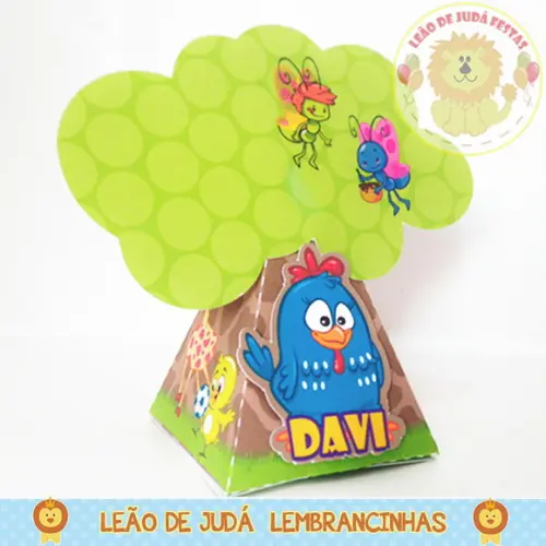 Caixinha Piramide Tema Galinha pintadinha modelo 2