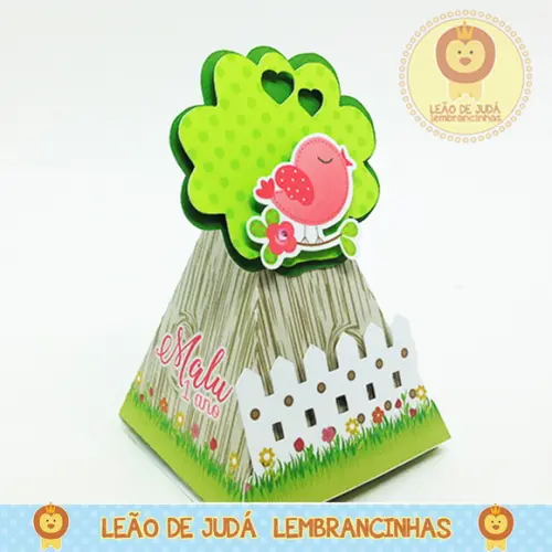 Caixinha Piramide Tema jardim modelo 5