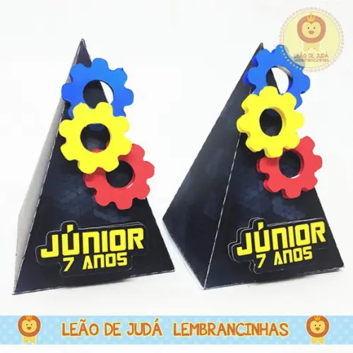 Caixinha Piramide Tema Transformers