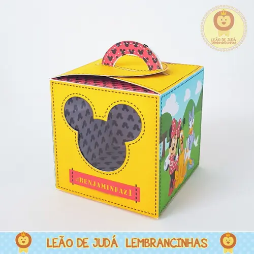Caixinha Quadrada com alça tema Mickey