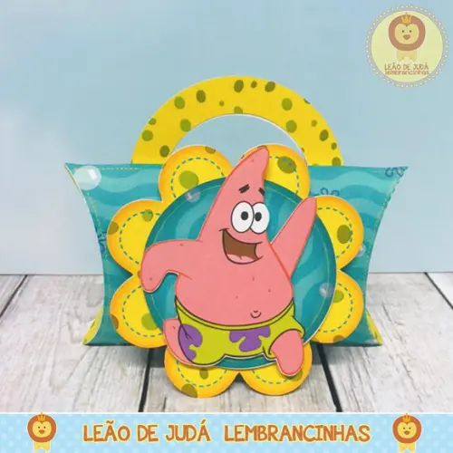 Caixinha Travesseiro Tema Bob Esponja