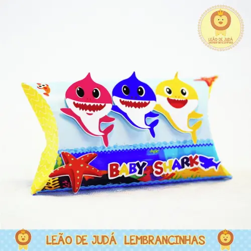 Caixinha Travesseiro tema Baby Shark