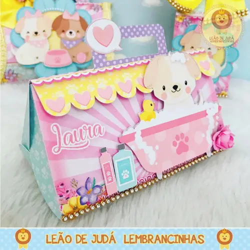 Caixinha Triangular Tema Cachorrinho