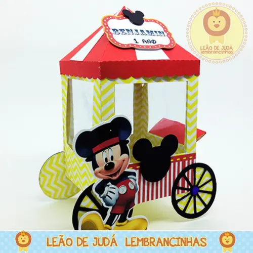 Carrinho de Pipoca Tema Circo do Mickey