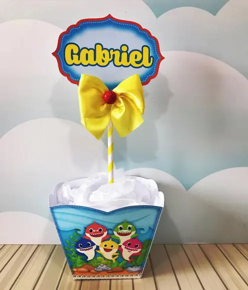 Centro De Mesa Tema Baby Shark